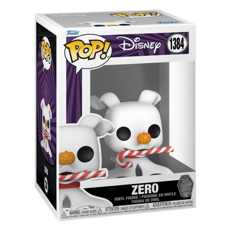 Funko Pop! - L ́étrange Noël de Mr. Jack 30th N°1384 - Zero w/Candy Cane